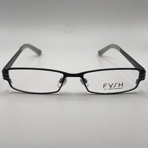FYSH F3358 836 Urban Eyewear Eyeglass Frames Metal Full Black Gray 52-17-140